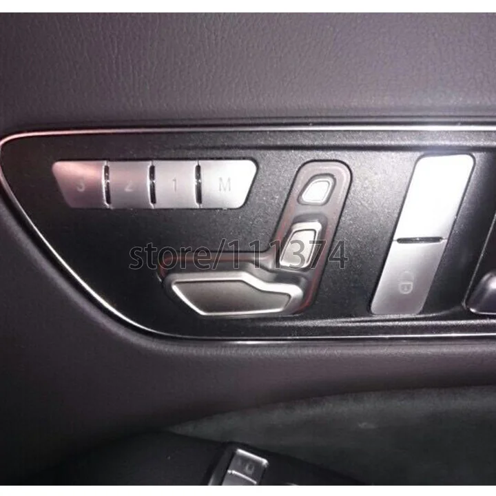 

NULLA ABS Door Seat Memory Adjustment Button Push Cover Sticker For Mercedes Benz CLA GLA GLK GLE CLS GL ML A E C Class Accessor