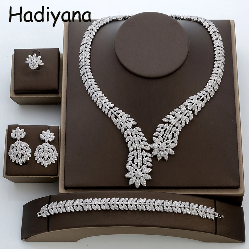 Hadiyana Модный цветочный кластер сделай сам ювелирный набор Новый кубический