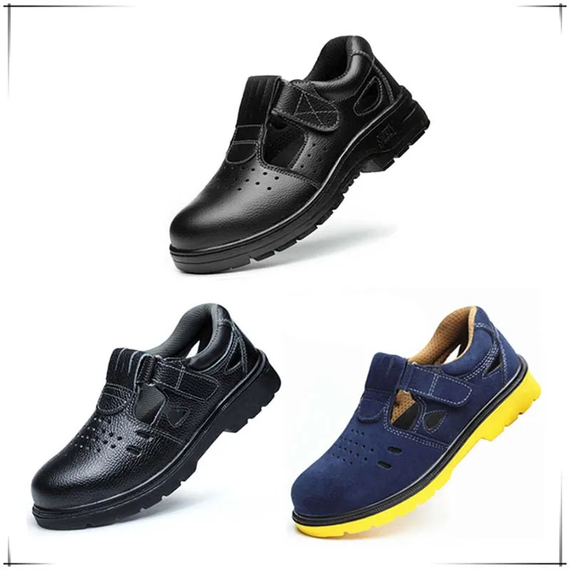 

2019 New Men's High Quality PU Leather Sandals Safety Shoes Wear Non-slip Soles Steel Toe Caps Breathable Light And Comfortable