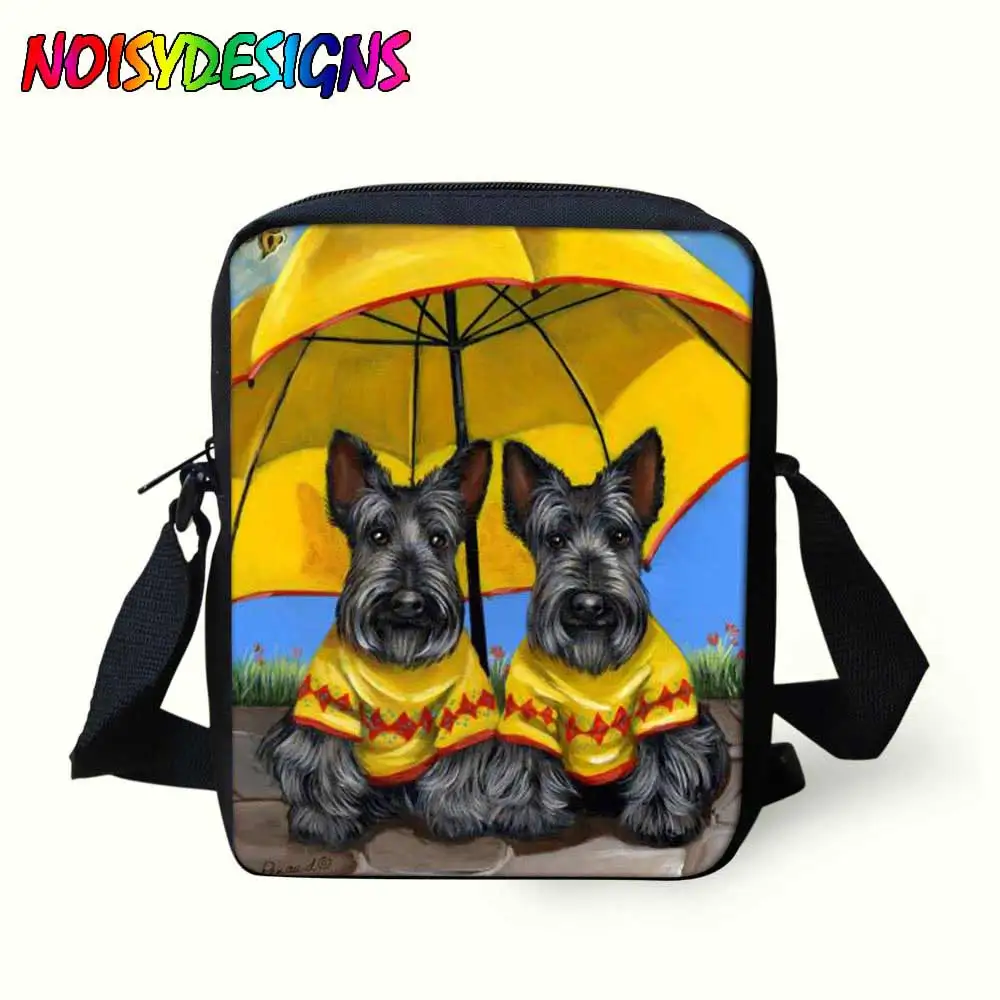Бесшумные дизайнерские сумки мессенджеры Scottie dogs с рисунком школьный рюкзак мини