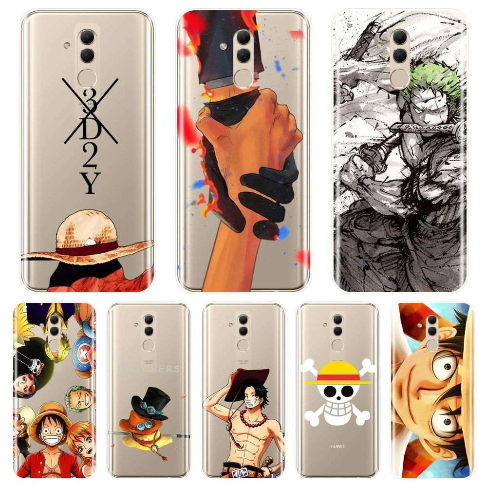 ТПУ задняя крышка для Huawei Mate 20 10 9 Lite силиконовый мягкий цельный Luffy Ace Zoro японский