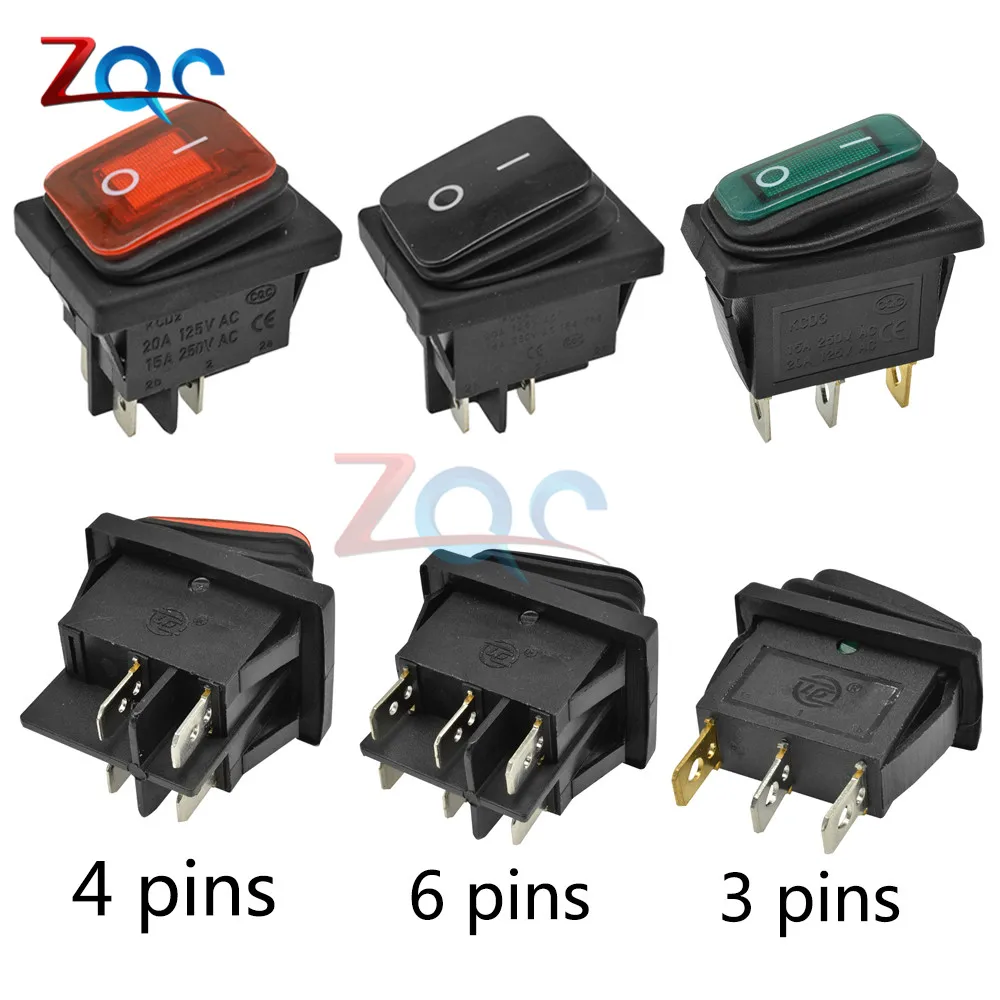 

5 шт. ВКЛ./ВЫКЛ. 15 а/250 в 16 А/250 В сверхмощный 3/4/6 контактов герметичный водонепроницаемый автомобильный лодочный морской тумблер клавишный переключатель кнопка w/стандарт