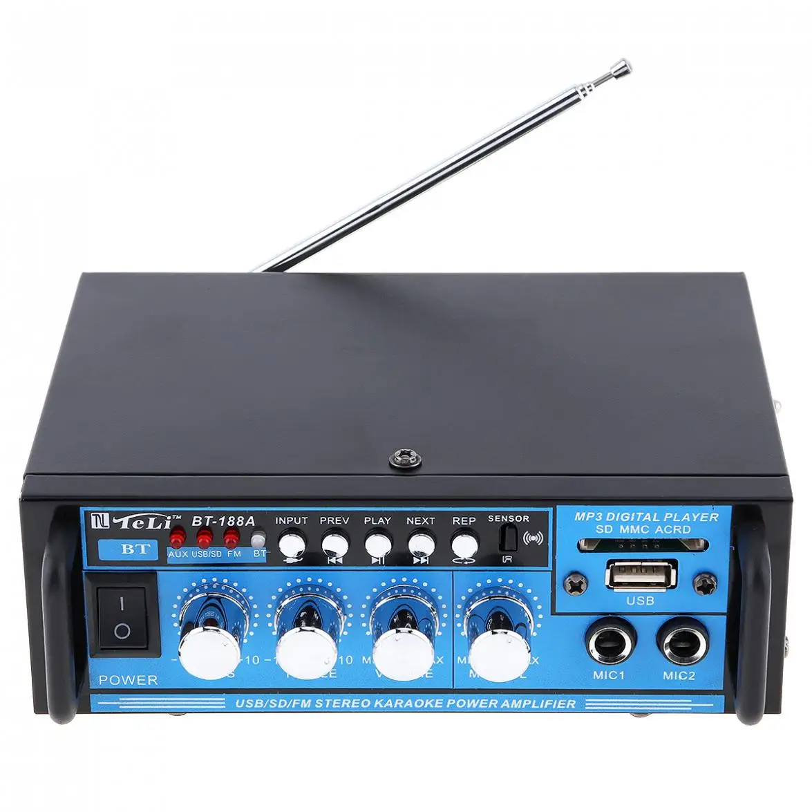 HiFI Bluetooth 4CH Автомобильный MP3 стерео аудио усилитель мощности DSP цифровой FM радио плеер Поддержка SD/USB/DVD с пультом дистанционного управления