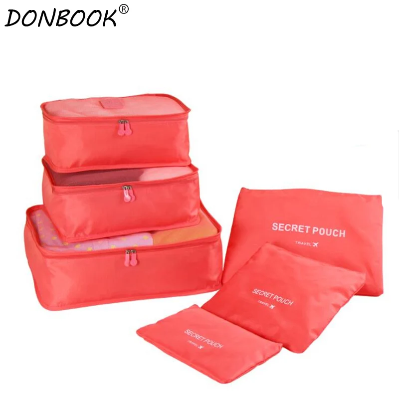 Donbook 6 шт. дорожная сумка для хранения Набор одежды аккуратный Органайзер чемодан