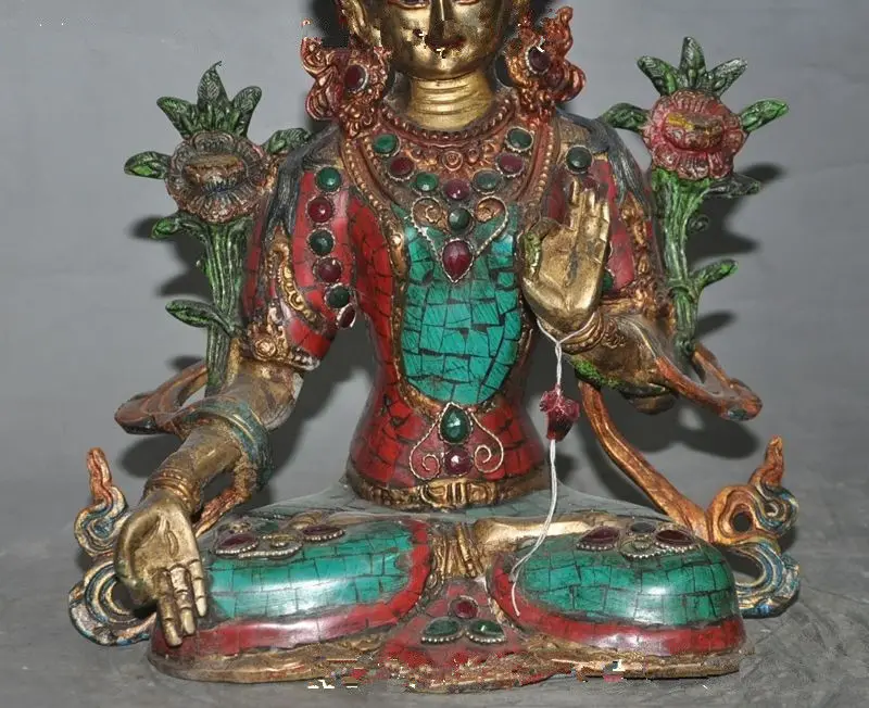 

26 cm * / tibet buddhism bronze gilt tara Guan Yin Bodhisattva buddha statue