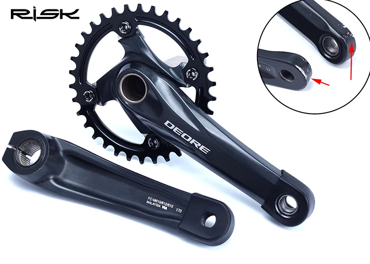 RISK MTB велосипедная резиновая силиконовая рукоятка для SLX XT горного велосипеда, велосипедная звездочка, защита коленчатого колеса, 4 цвета, 1 пара