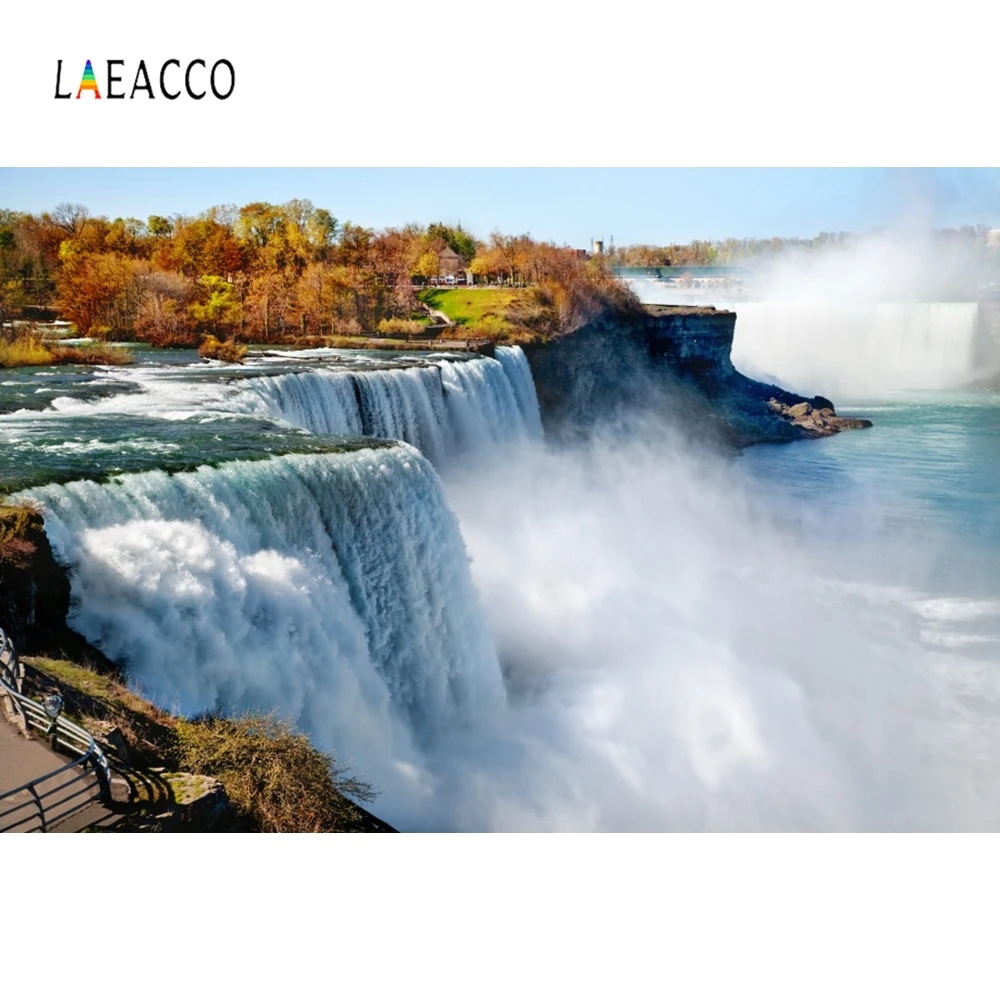 Laeacco водопад горы река природа фон для фотосъемки индивидуальные виниловые