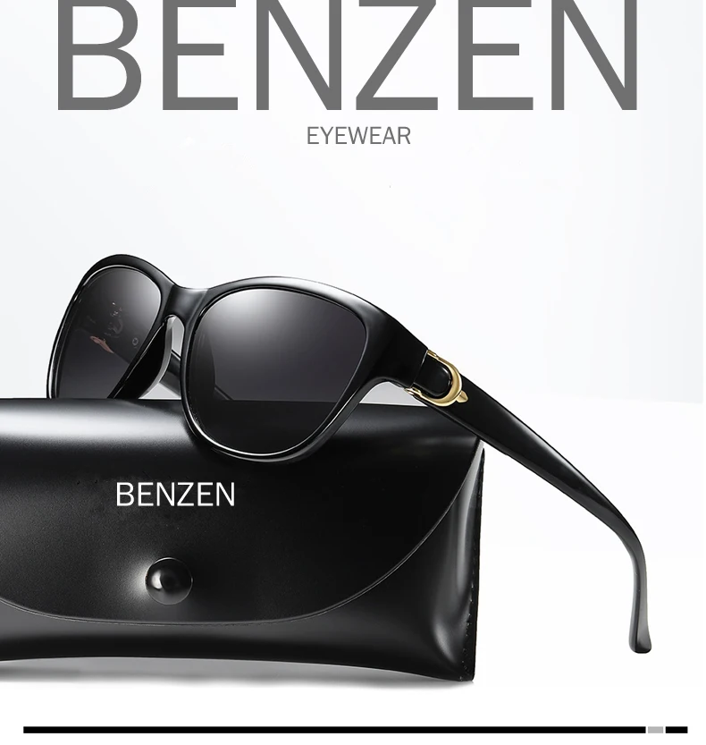 BENZEN, кошачий глаз, солнцезащитные очки, женские, Ретро стиль, поляризационные, солнцезащитные очки для женщин, роскошные, женские, Shadies, черные, 6611