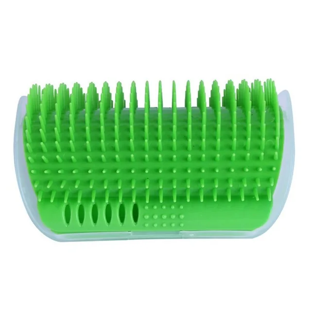 Кошачья угловая щетка для длинных волос, пищащая Массажная расческа для лица, удобная щетка для самоухода, ручная настенная игрушка для кошки, расческа - Цвет: Зеленый