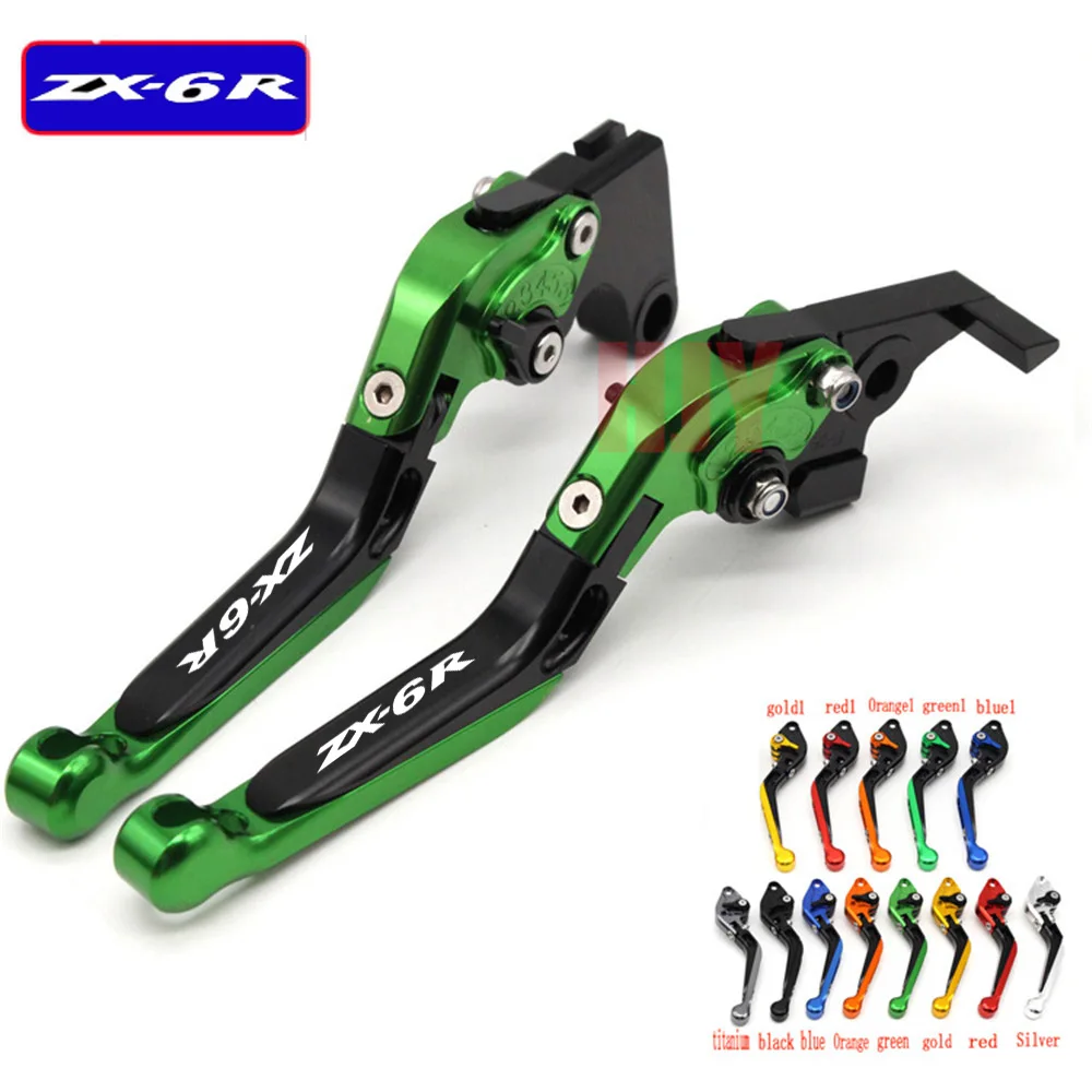 Лазерный Логотип CNC Регулируемые рычаги тормозной муфты мотоцикла для Kawasaki ZX6R ZX 6R