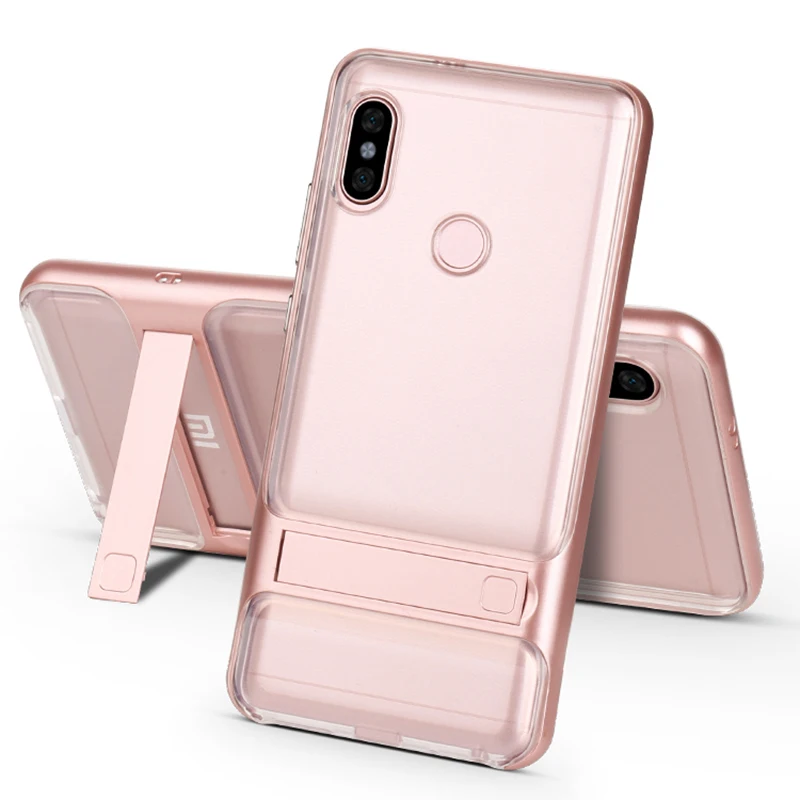 Чехол для телефона Xiaomi Redmi Note 5 Pro Note5 5Pro Global Version mi 6X mi 6X Stand 360 Защитный чехол для мобильного телефона - Цвет: Crystal Rose Gold