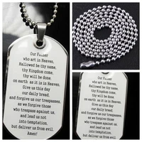 cheap bible text dog tag necklace custom high quality prayer bible pendant necklace dog tag