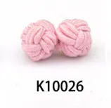 K10026 10 пар/Лот Новые запонки Шелковый узелок высококлассные мужские классические двойная веревка шар узел форма запонки ручной работы шелковые Узлы запонки - Окраска металла: K10026