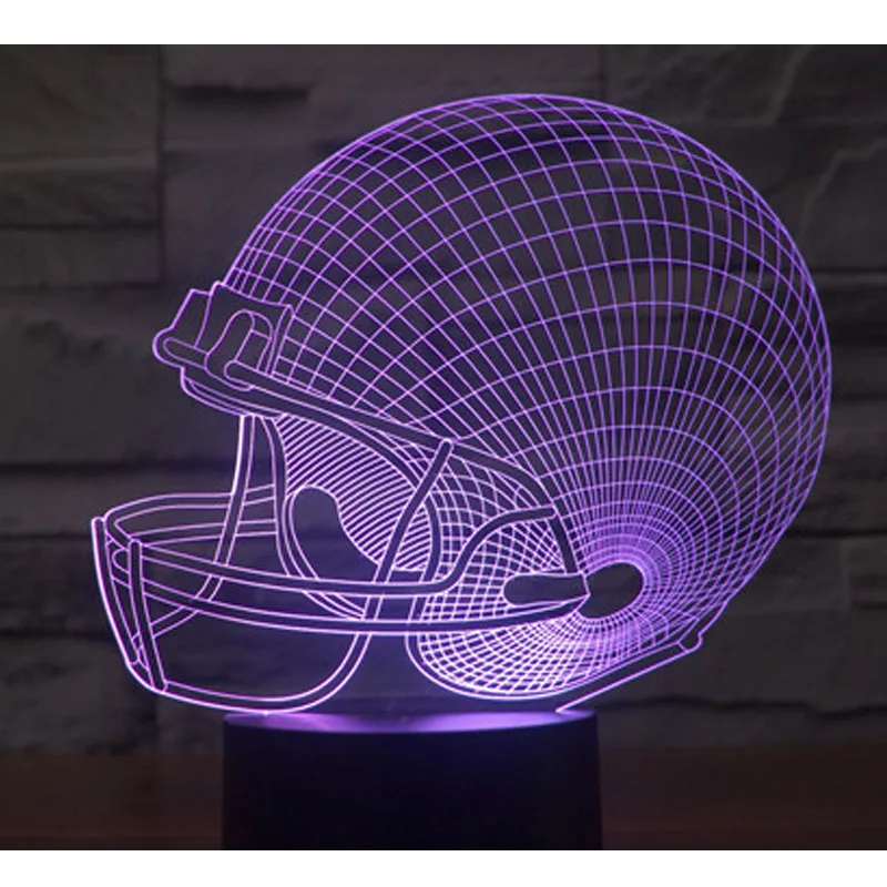 3D LED ночник регби шляпа с 7 видов цветов свет для украшения дома лампа