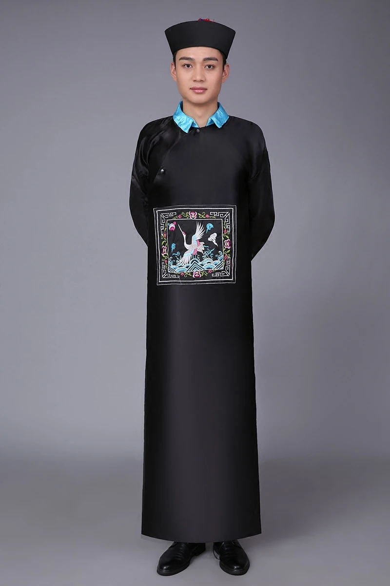 Халат + шапка мужские халаты костюмы с имитацией зомби одежда китайской династии