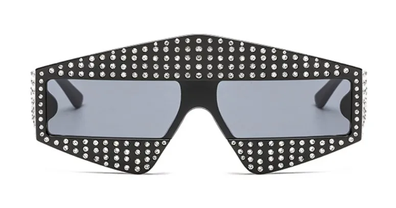 C1 black black CCSPACE Подиумные шоу квадратные G Солнцезащитные очки 400 шт блестящие стразы оправа для мужчин и женщин Брендовые очки Дизайнерские Модные оттенки 45495 - Цвет линз: C1 black black