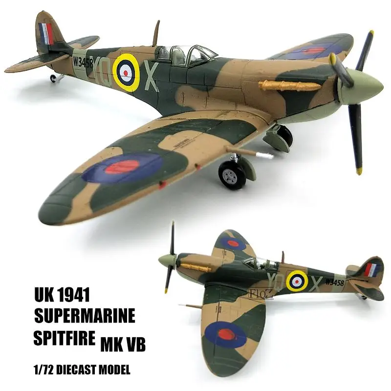 WWII UK 1941 Supermarine Spitfire Mk Vb 1/72 модель самолета для литья под давлением |