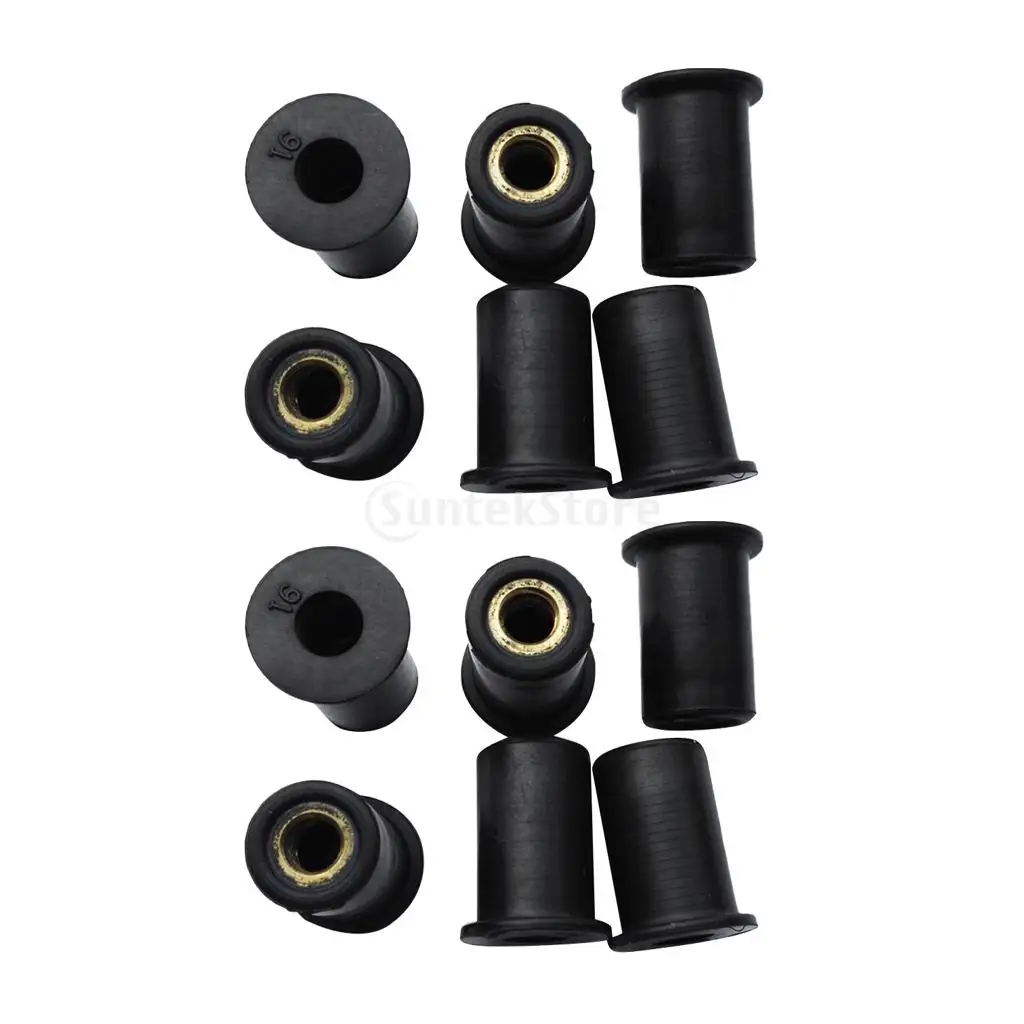 

12Pcs Durable M6 6mm Metric Rubber Well Nuts Blind Fastener Windscreen Fairing Mounting Kit Kayak Canoe Boat Dinghy Accessories