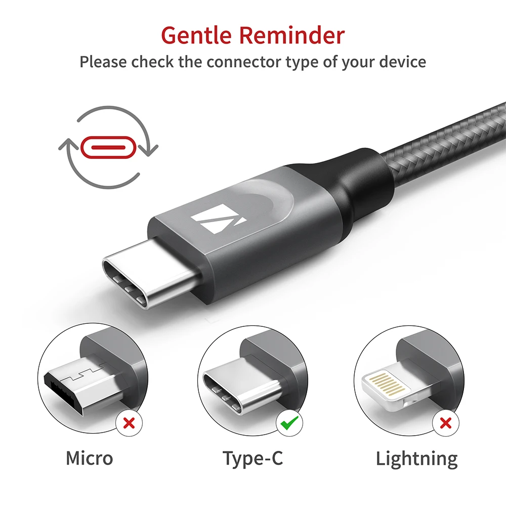 [Пожизненная гарантия] кабель USB C iVANKY 1 2 m usb type QC3.0 Быстрая зарядка для зарядки