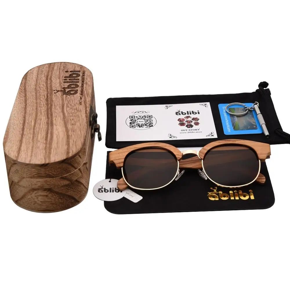 Деревянные солнцезащитные очки мужские поляризационные UV400 деревянные