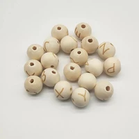 200 pcs 14mm wooden nature beads english alphabet letters beads diy jewelry accessories