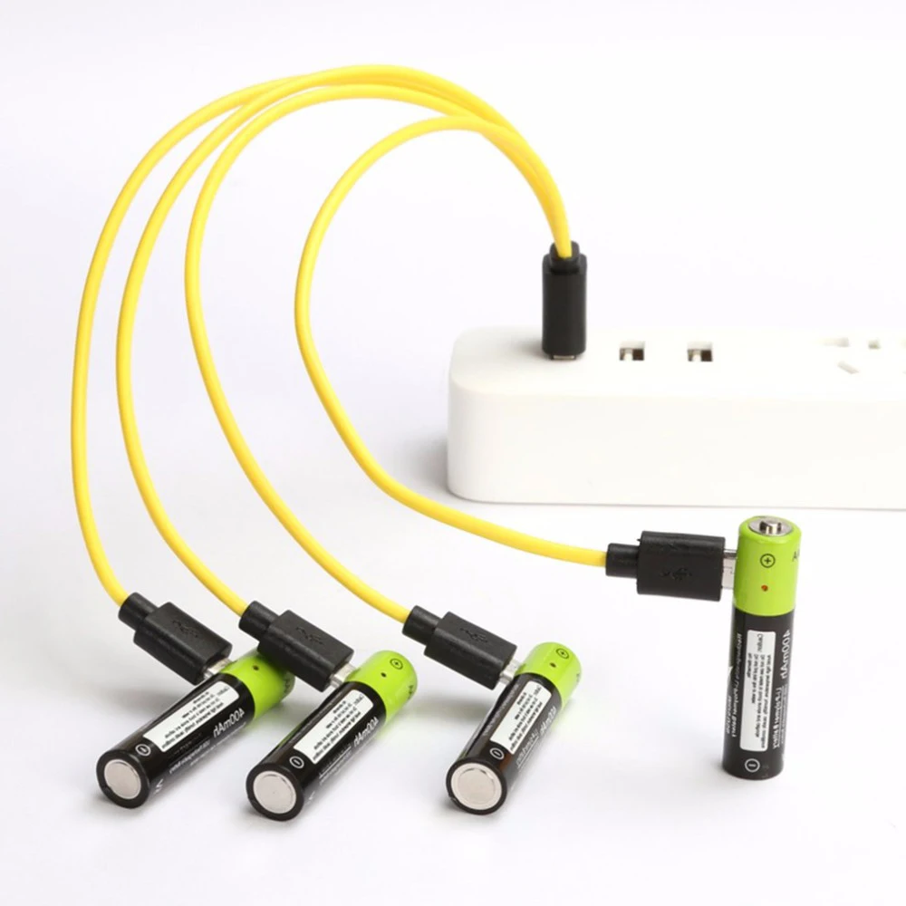 ZNTER 4 шт. Mirco USB аккумуляторная батарея AAA батарея 1,5 в 400 мАч игрушки удаленные аккумуляторы с контроллером литий-полимерная батарея