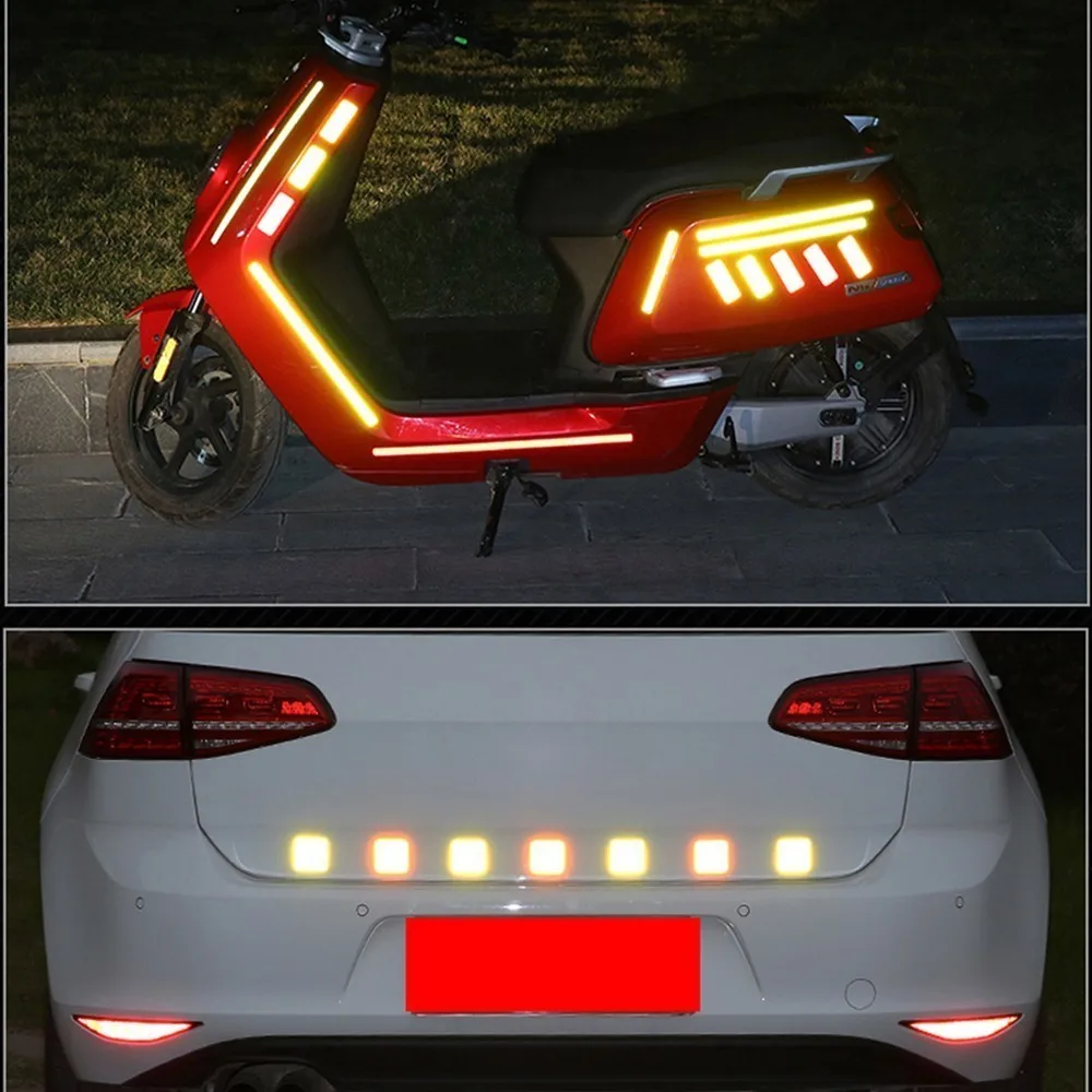 Автомобильные и мотоциклетные светоотражающие наклейки в виде хвоста могут быть