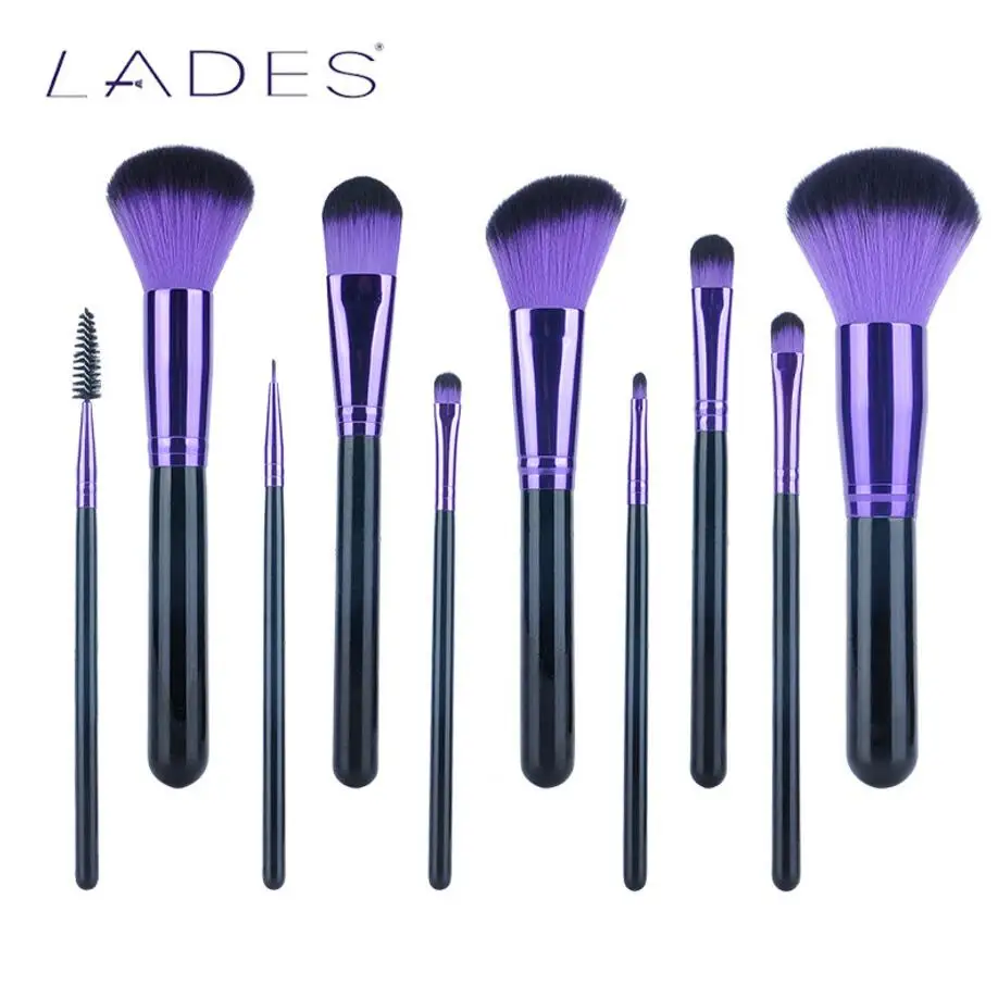 LADES 11pcs Full Set Mysterious Women Makeup Brush Kit Superior Professional Soft Cosmetic Brushes for Makeup-MB023 | Красота и