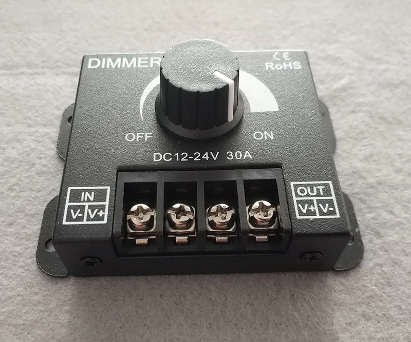 Затемненный светодиодный модуль постоянного тока 12V 24V 30A 360 Вт Регулировка Яркость Светодиодные ленты Драйвер один Цвет светильник Питание контроллер 2835 диммеры