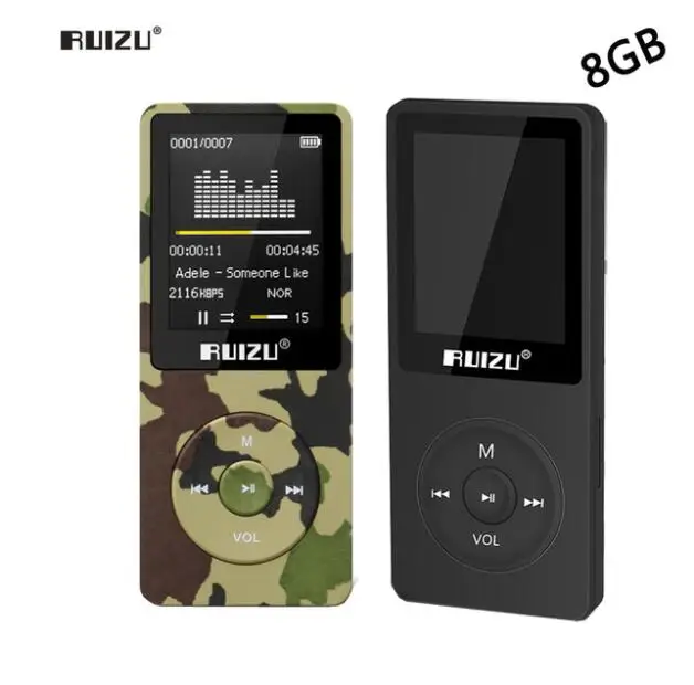 Оригинальный портативный MP4 плеер RUIZU X02 8 ГБ 80 часов воспроизведения музыкальный