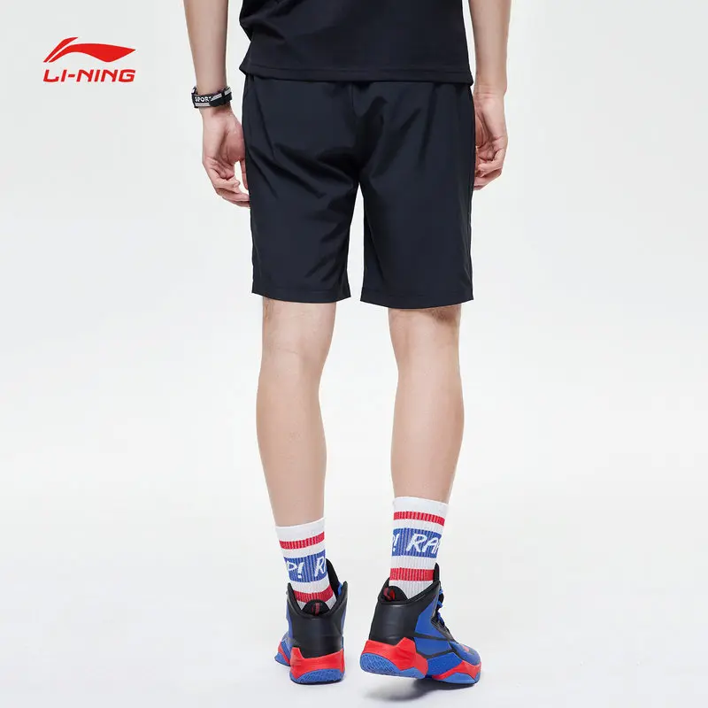 Li-Ning мужские тренировочные спортивные шорты из 88.8% полиэстера и 11.2% спандекса с подкладкой для фитнеса AKSP067 MKD1632