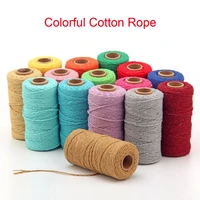2mmx90meters colorful cotton baker rope twine for handmade accessories christmas decoration gift diy wrapping