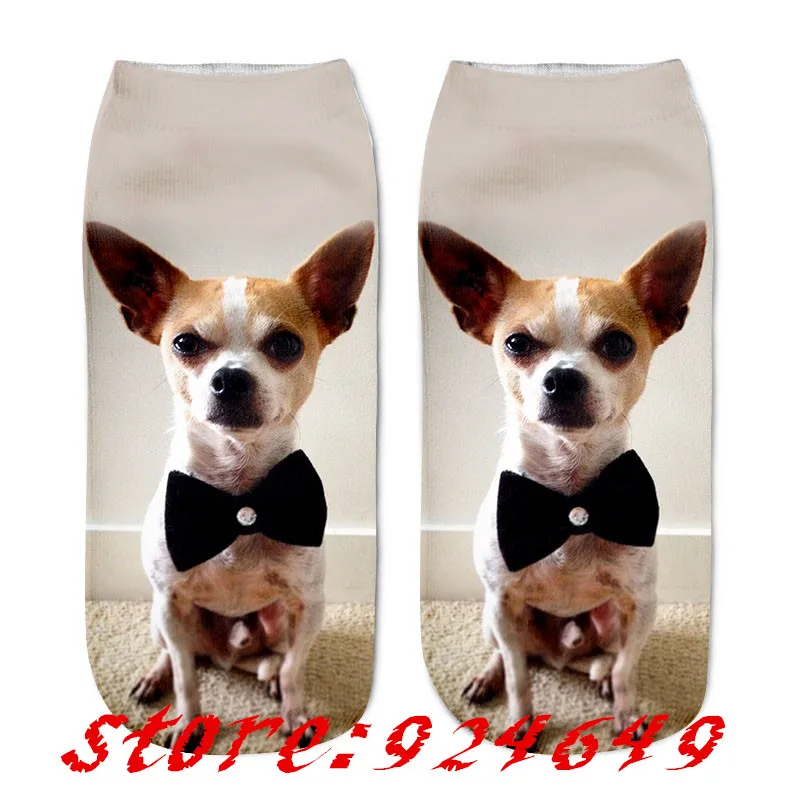 Новинка женские носки в стиле слмвиан с милым рисунком собаки и 3D принтом