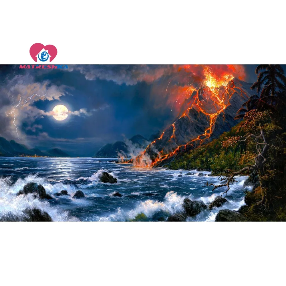 Алмазная вышивка Пейзаж Природа картина Стразы кристаллы 5d мозаика изображение