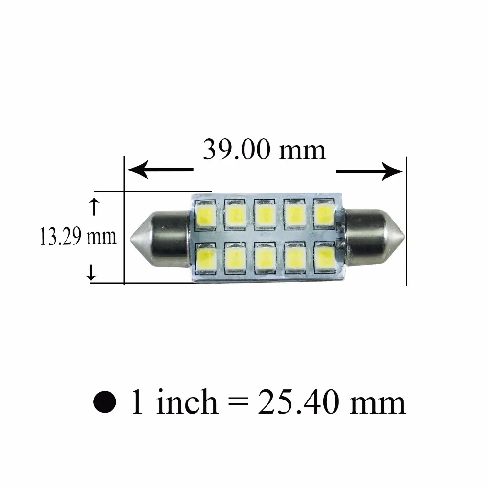 PA LED 2 шт. x 39 мм гирлянда 10SMD 3030 Путь освещение лампы 12 В белый Canbus Ошибок для vag|39mm