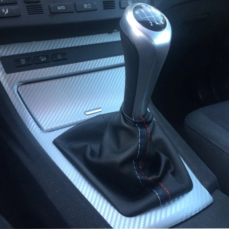 

Car Shift Gear Stick Manual Handbrake Gaiter Shift Boot Black Leather Boot For BMW 3 Series E36 E46 M3 Car Styling