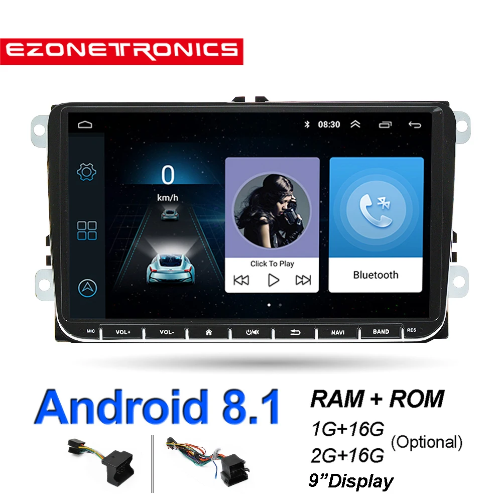 2Din Android 8 1 автомобильный Радио стерео плеер 9 дюймов 2G или 1G DDR3 GPS Navigatie Bluetooth для VW