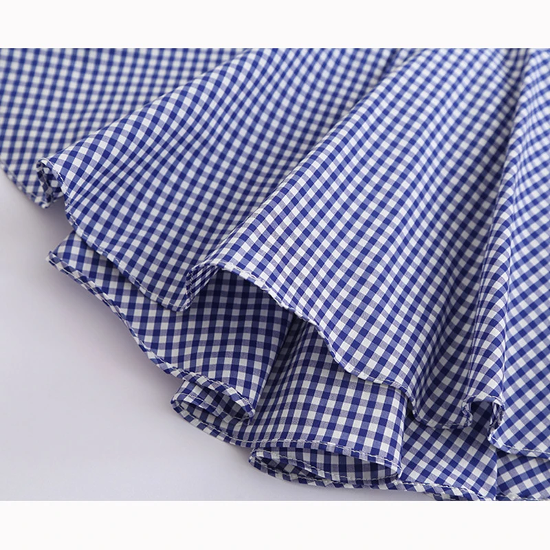 Hurave camis/платье на подтяжках Повседневная клетчатая хлопковая трапециевидная