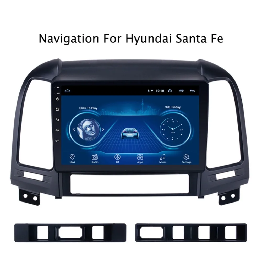 " супер тонкий сенсорный экран Android 8,1 радио gps навигация для HYUNDAI Santa Fe santafe 2006-стерео Мультимедиа с Bluetooth