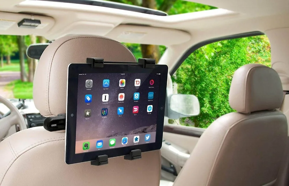 Tendway планшет Автомобильный держатель Подставка для Ipad 2/3/4 Air Pro Mini 7-11 'Универсальный 360 Вращение кронштейн задняя чехлы для сидений автомобиля из ткани, крепление ручного сундука для ПК