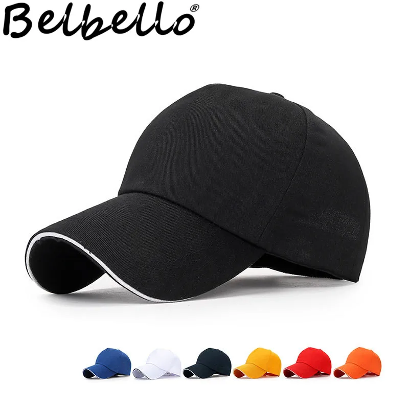 Belbello New style Five tablets Light plate Baseball cap Men's Outdoor Lengthened eaves Sun hat Lady's Sandwich Adjustable Hat