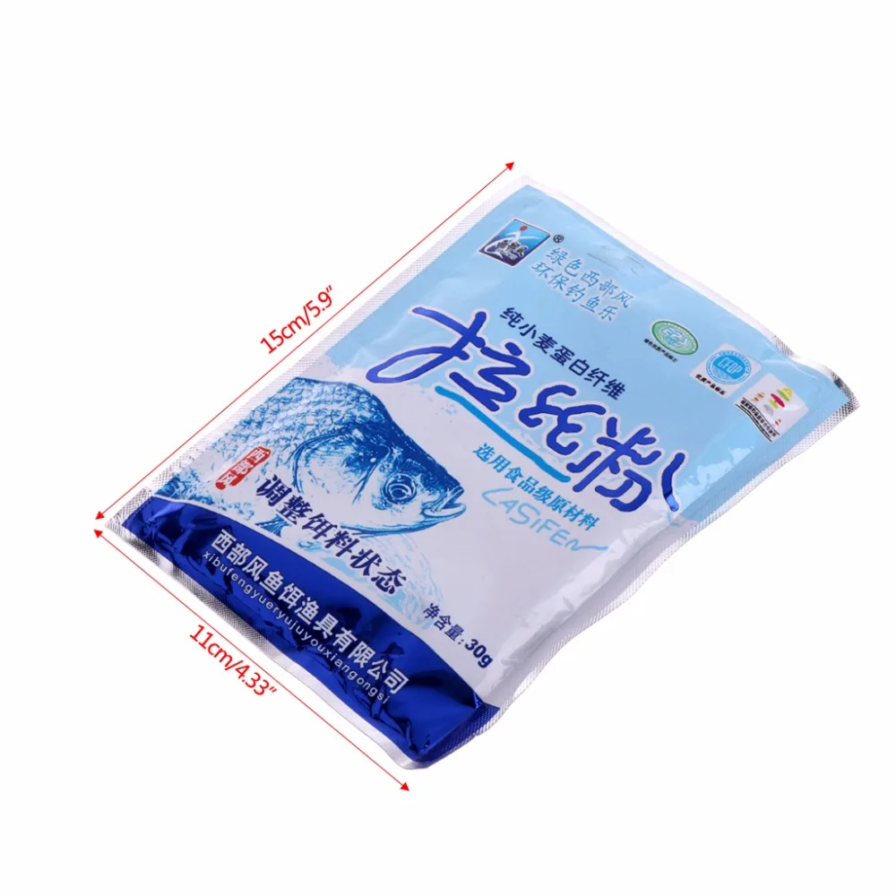 

1 Bag Secret Protein Fiber Sticker Fishing Bait Additive Material Fish Carp 30g