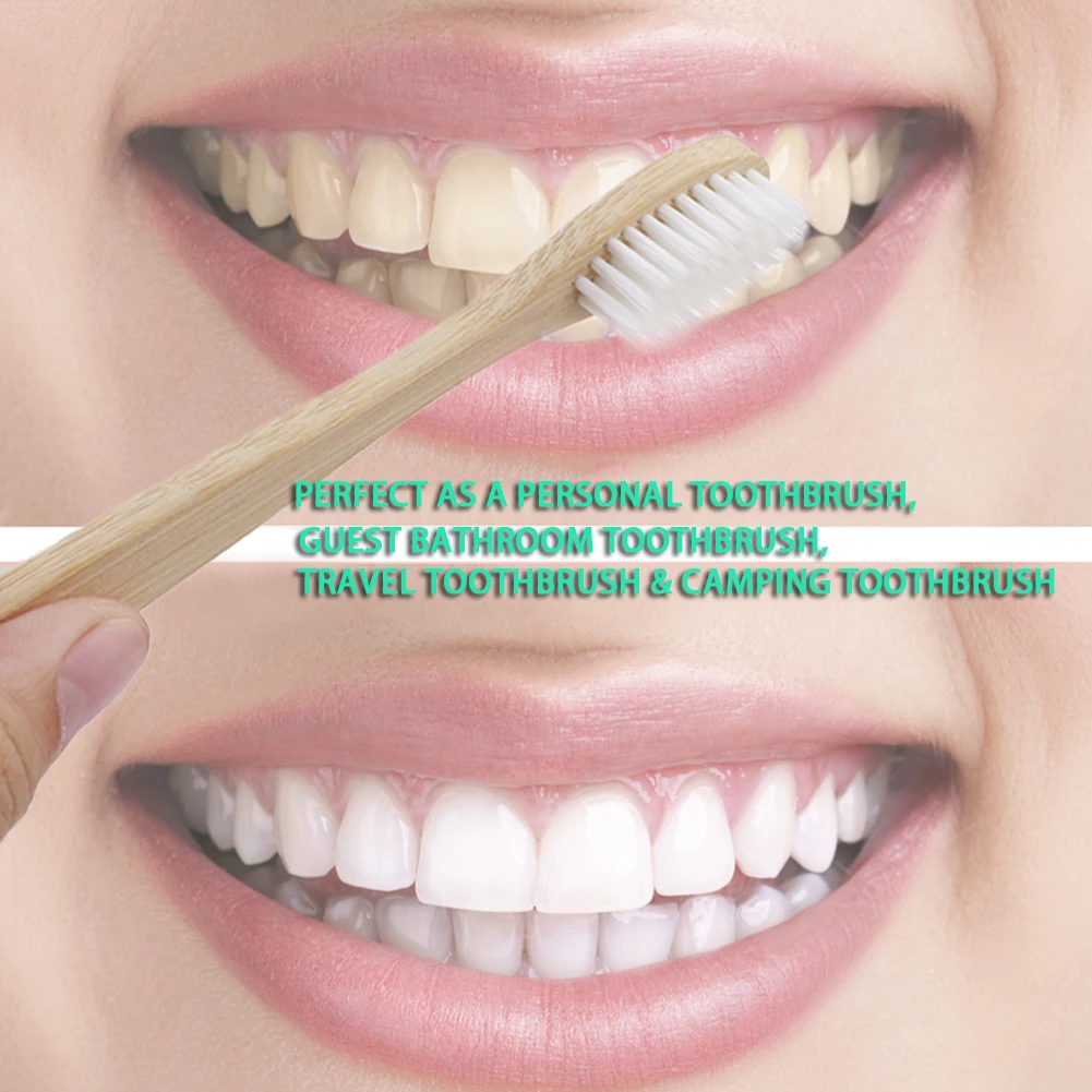 Портативная бамбуковая зубная щетка с мягкой щетиной 4 цвета 5 шт./компл. | Красота