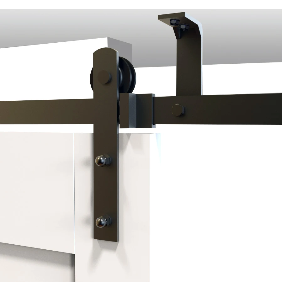 DIYHD 5ft-8ft потолочное крепление оборудование для раздвижной двери сарая деревенский черный потолочный кронштейн сарай дверной трек