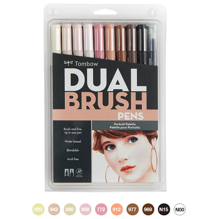 10 ABT Portrait Tombow двойной кисть искусство маркеры, портрет, 6-Pack - Цвет: 10 ABT Portrait
