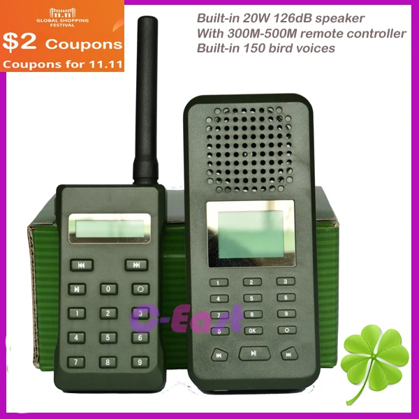 С 300 500 м Пульт дистанционного управления Охота птица звук Mp3 плеер 20 Вт Птица