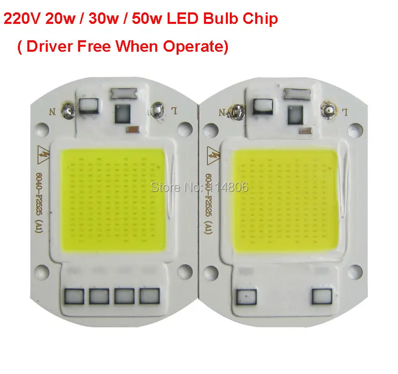 Светодиодная лампа COB 20 Вт 30 50 светодиодный чип 220 В ~ 240 вход IP65 Smart IC подходит для DIY