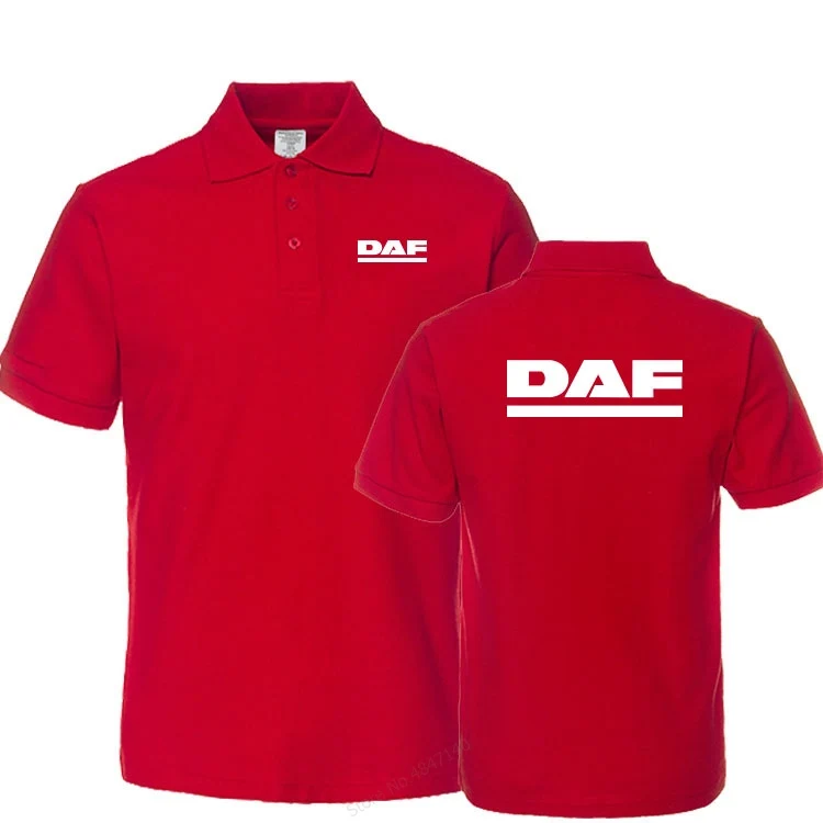 Мужская Летняя Однотонная рубашка поло с отложным воротником DAF мужские
