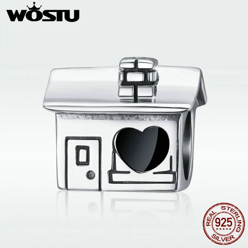 WOSTU, романтичный, настоящий 925 пробы, серебряный, для дома, Семейный Браслет, подходит для оригинального браслета, бусины для женщин, серебряные ювелирные изделия, FIC1045
