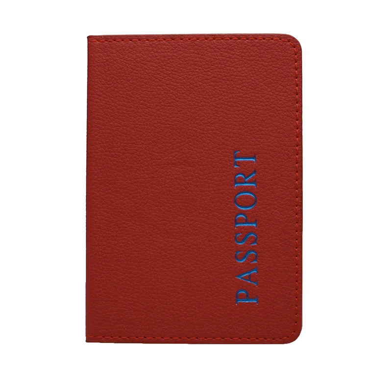 Модная однотонная Обложка для паспорта ярких цветов с горизонтальным плоским уровнем из искусственной кожи(на заказ имя/логотип/эмблема/фотографии - Цвет: red